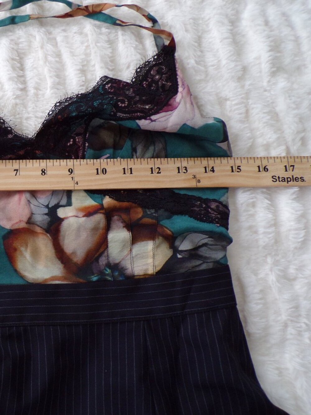D&G Floral spaghetti strap mini dress 42 wool silk lux blend y2k S - Picture 7 of 13